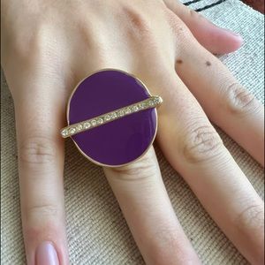NWT Trina Turk gold and purple Ring with rhinestones